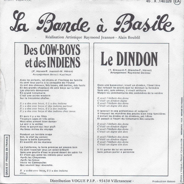La Bande A Basile - Le Dindon Vinyl Singles Vinyl Very Good (VG) <br> Hoes Good Plus (G+)