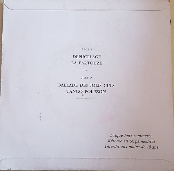 Unknown Artist - Chansons De Haultes Fesses Vinyl Singles EP Vinyl Very Good (VG) <br> Hoes Good Plus (G+)