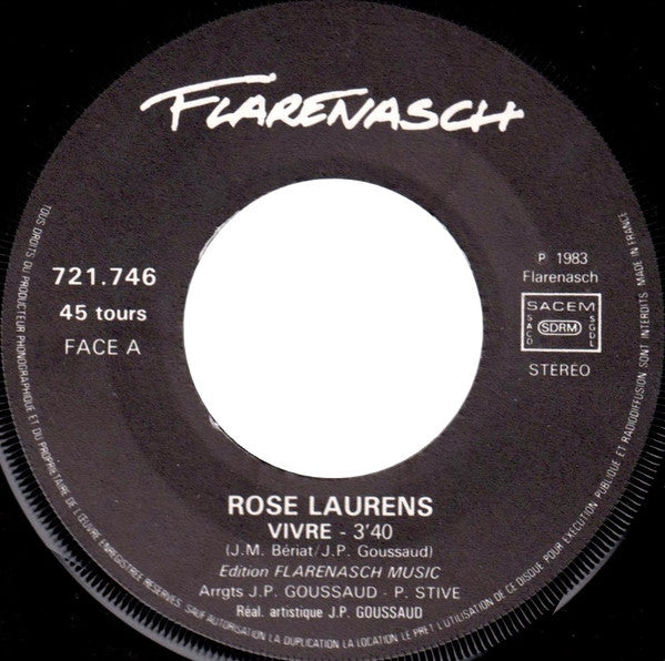 Rose Laurens - Vivre Vinyl Singles