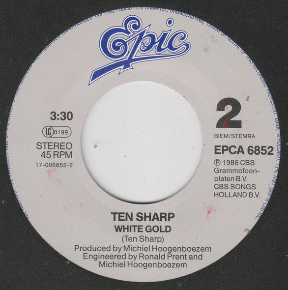 Ten Sharp - Last Words Vinyl Singles Vinyl Very Good (VG) <br> Hoes Good Plus (G+)