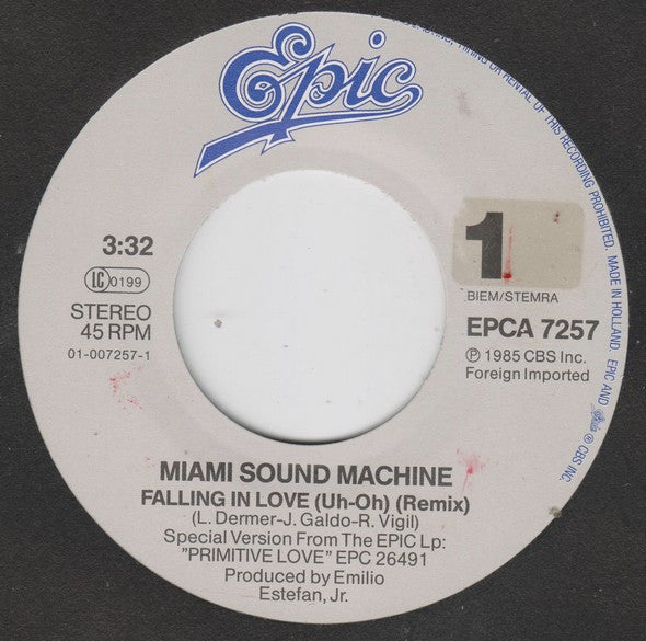Miami Sound Machine - Falling In Love 32801 Vinyl Singles