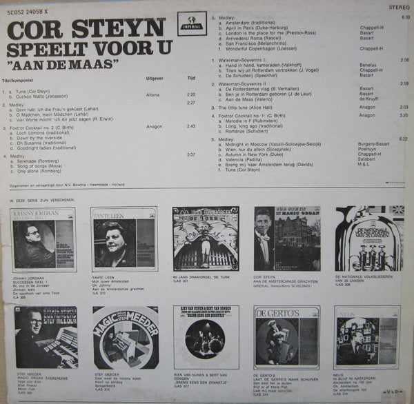 Cor Steyn - Speelt Voor U (LP) Vinyl LP Vinyl Very Good (VG) <br> Hoes Good Plus (G+)