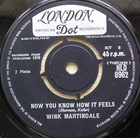 Wink Martindale - Deck Of Cards Vinyl Singles Vinyl Very Good (VG) <br> Hoes Good Plus (G+)