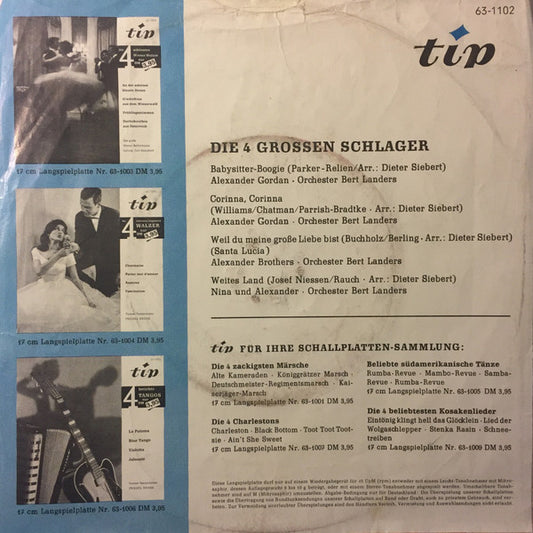 Various - Die * GroĂźen Schlager * Vinyl Singles EP Vinyl Zeer Goed / Hoesje Goed "VINYLSINGLES.NL"