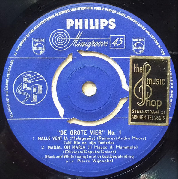 Various - De Grote Vier No. 1 Vinyl Singles EP