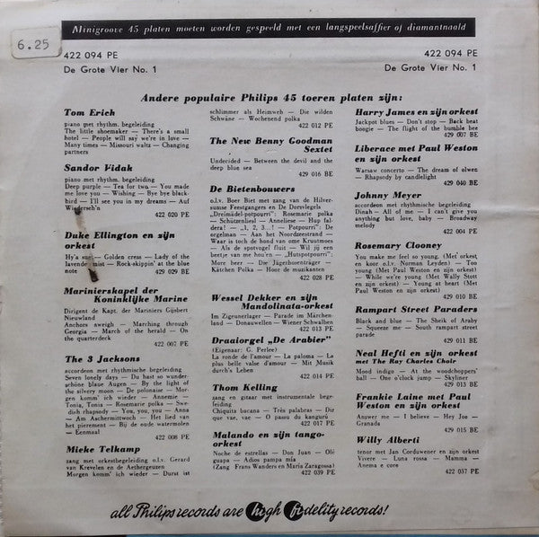 Various - De Grote Vier No. 1 Vinyl Singles EP