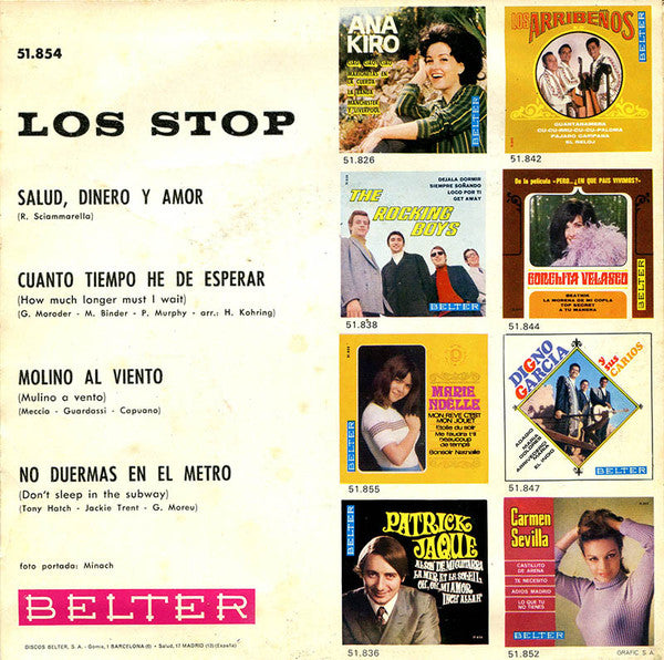 Los Stop - Salud, Dinero Y Amor 14265 Vinyl Singles EP Vinyl Very Good (VG) <br> Hoes Good Plus (G+)
