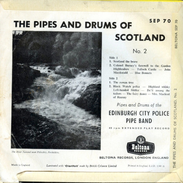 Edinburgh Police Pipe Band - The Pipes And Drum Of Scotland No * Vinyl Singles EP Vinyl Very Good (VG) <br> Hoes Good Plus (G+)
