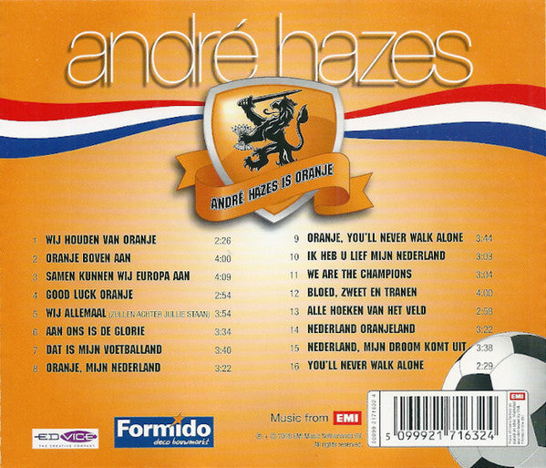 André Hazes - André Hazes Is Oranje (CD) Compact Disc Vinyl Very Good (VG) <br> Hoes Good Plus (G+)