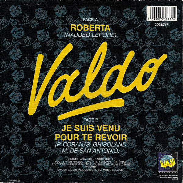 Valdo Cilli - Roberta Vinyl Singles Vinyl Very Good (VG) <br> Hoes Good Plus (G+)