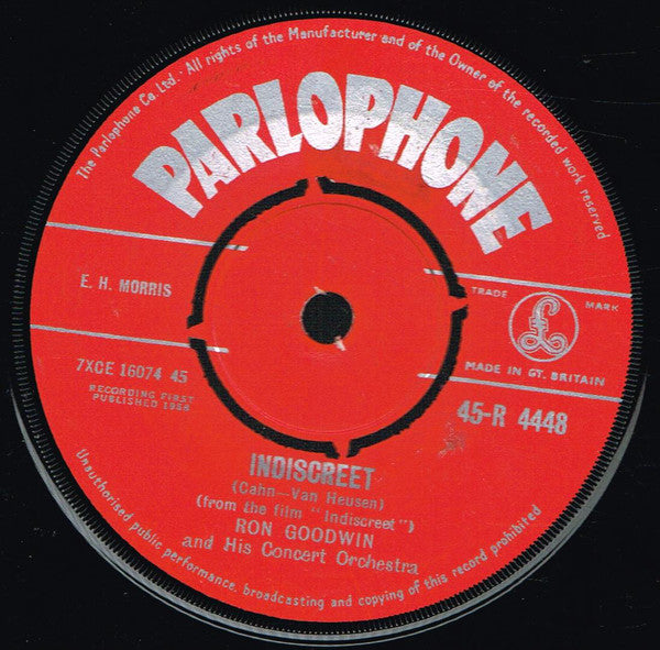 Ron Goodwin And His Concert Orchestra - Indiscreet Vinyl Singles Vinyl Very Good (VG) <br> Hoes Generic