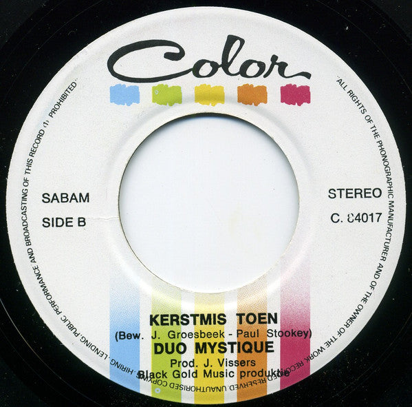 Duo Mystique - Kerstmis Toen Vinyl Singles Vinyl Very Good (VG) <br> Hoes Good Plus (G+)