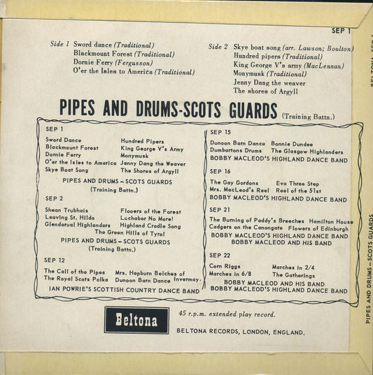 Pipes And Drums Scots Guards - Sword Dance Vinyl Singles Media VG+ \ Sleeve G+