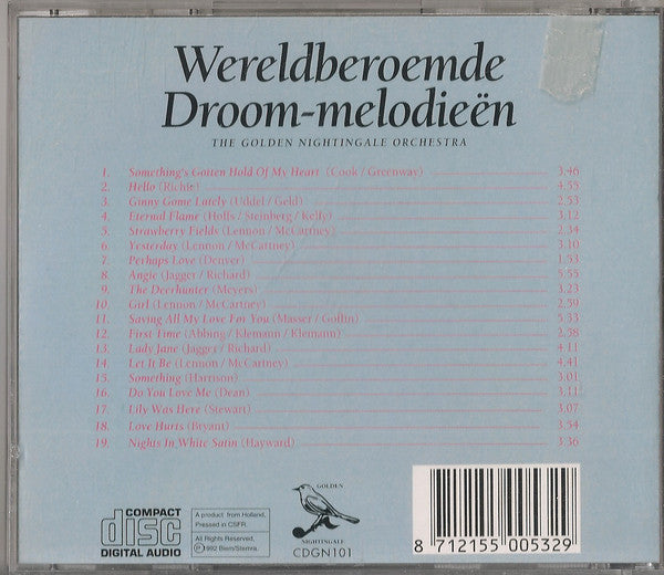 Golden Nightingale Orchestra - Wereldberoemde Droom-melodieën (CD) Compact Disc Vinyl Very Good (VG) <br> Hoes Good Plus (G+)