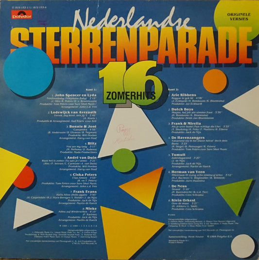 Various - Nederlandse Sterrenparade - 16 Zomerhits (LP) Vinyl LP Vinyl Zeer Goed / Hoesje Goed "VINYLSINGLES.NL"