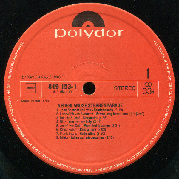 Various - Nederlandse Sterrenparade - 16 Zomerhits (LP) Vinyl LP