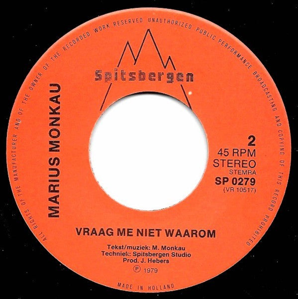 Marius Monkau - Mijn Bourtange Vinyl Singles
