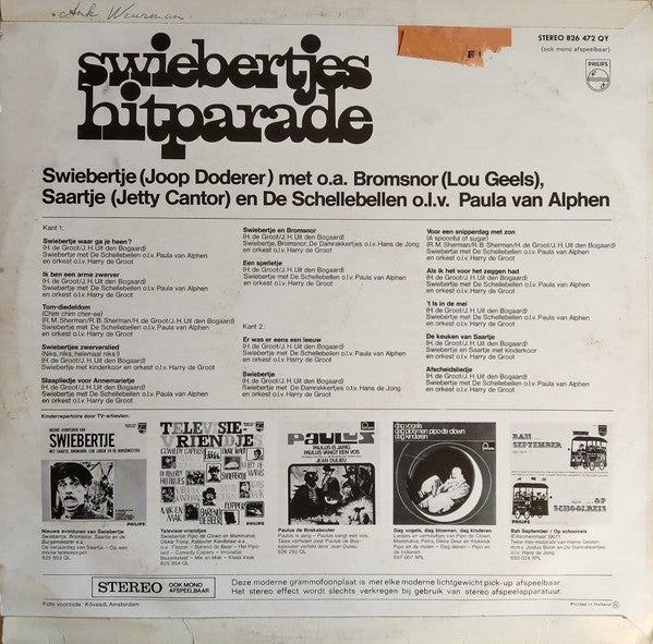 Schellebellen / Damrakkertjes - Swiebertjes Hitparade (LP) Vinyl LP Vinyl Very Good (VG) <br> Hoes Good Plus (G+)
