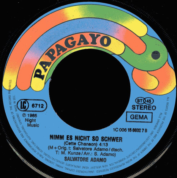 Salvatore Adamo - Kapitän, Wohin Fährt Unser Boot Vinyl Singles