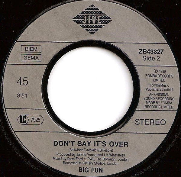 Big Fun - Can't Shake The Feeling Vinyl Singles
