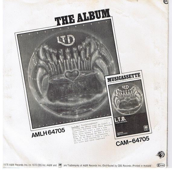 L.T.D. - Holding On Vinyl Singles Vinyl Very Good (VG) <br> Hoes Good Plus (G+)