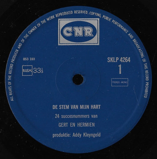 Gert En Hermien - De Stem Van Mijn Hart (LP) Vinyl LP Vinyl Zeer Goed / Hoesje Goed "VINYLSINGLES.NL"