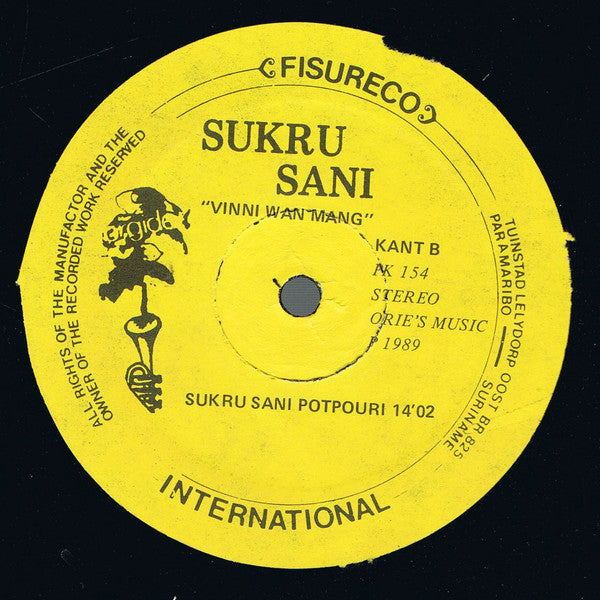 Sukru Sani - Vinni Wan Mang (Maxi Single) Maxi-Singles Vinyl Very Good (VG) <br> Hoes Good Plus (G+)