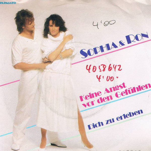 Sophia & Ron - Keine Angst Vor Den Gefühlen Vinyl Singles Vinyl Very Good (VG) <br> Hoes Good Plus (G+)