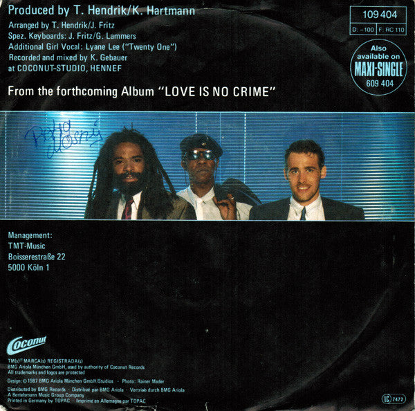 Bad Boys Blue - Come Back And Stay 37506 Vinyl Singles Vinyl Very Good (VG) <br> Hoes Good Plus (G+)