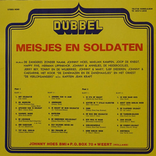 Various - Meisjes En Soldaten (LP) Vinyl LP Dubbel Vinyl Zeer Goed / Hoesje Goed "VINYLSINGLES.NL"