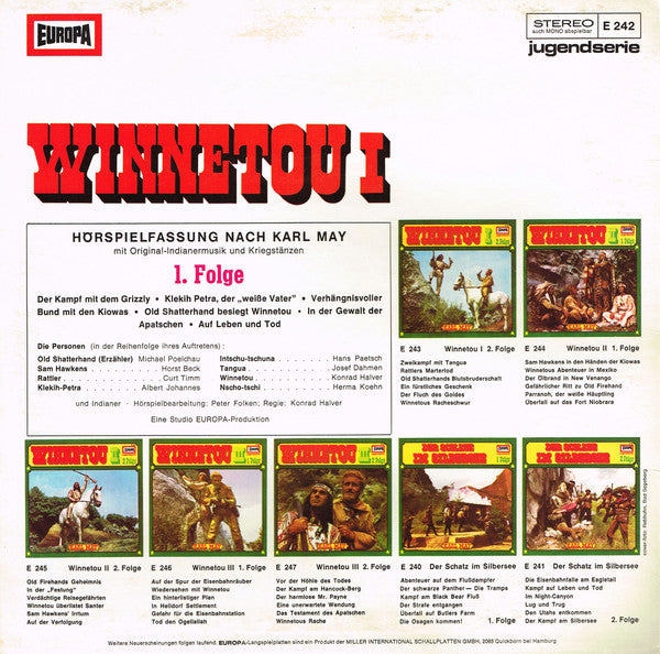 Karl May - Winnetou I *. Folge (LP) (B-Keus) Vinyl LP Vinyl Very Good (VG) <br> Hoes Good Plus (G+)
