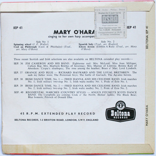 Mary O'Hara - Singing To Her Own Harp Accompaniment 22087