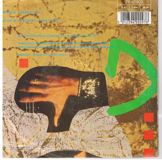 Nona Hendryx - I Need Love Vinyl Singles Vinyl Very Good (VG) <br> Hoes Good Plus (G+)