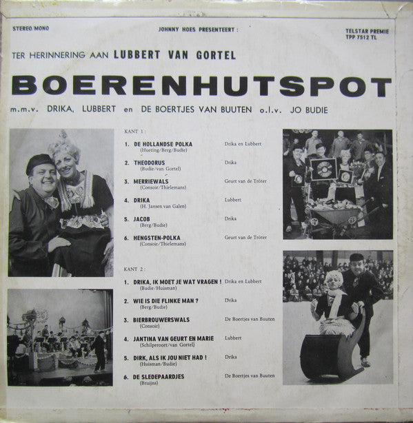 Boertjes Van Buuten - Boerenhutspot (LP) Vinyl LP Vinyl Very Good (VG) <br> Hoes Good Plus (G+)