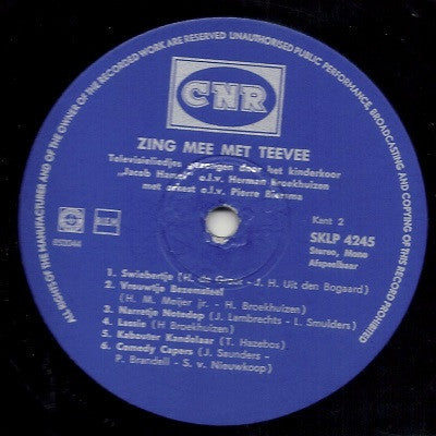 Kinderkoor Jacob Hamel - Zing Mee Met Teevee (LP) Vinyl LP Vinyl Very Good (VG) <br> Hoes Good Plus (G+)