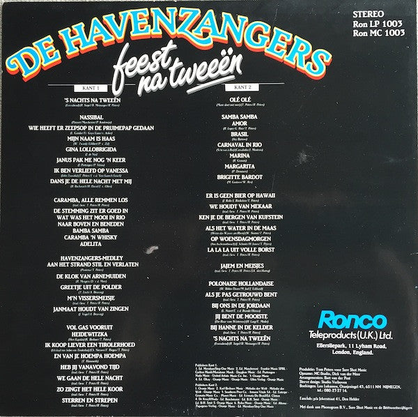 Havenzangers - Feest Na Tweeën (LP) 51112 Vinyl LP Vinyl Very Good (VG) <br> Hoes Good Plus (G+)