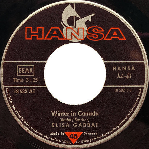 Elisa Gabbai - Winter In Canada Vinyl Singles Vinyl Very Good (VG) <br> Hoes Generic