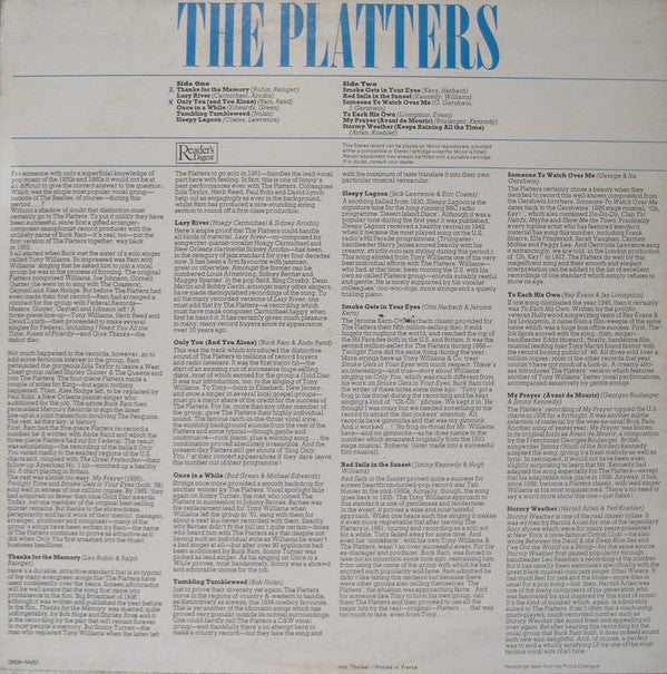 Platters - The Platters (LP) Vinyl LP Vinyl Very Good (VG) <br> Hoes Good Plus (G+)