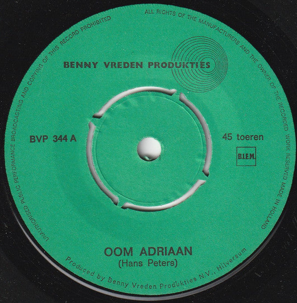 Unknown Artist - Oom Adriaan Vinyl Singles