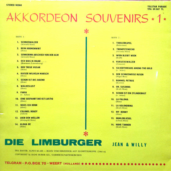 Limburger - Akkordeon Souvenirs * (LP) Vinyl LP Vinyl Very Good (VG) <br> Hoes Good Plus (G+)