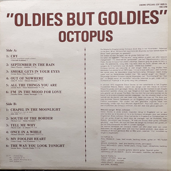 Octopus - Oldies But Goldies (LP) Vinyl LP Vinyl Very Good (VG) <br> Hoes Good Plus (G+)