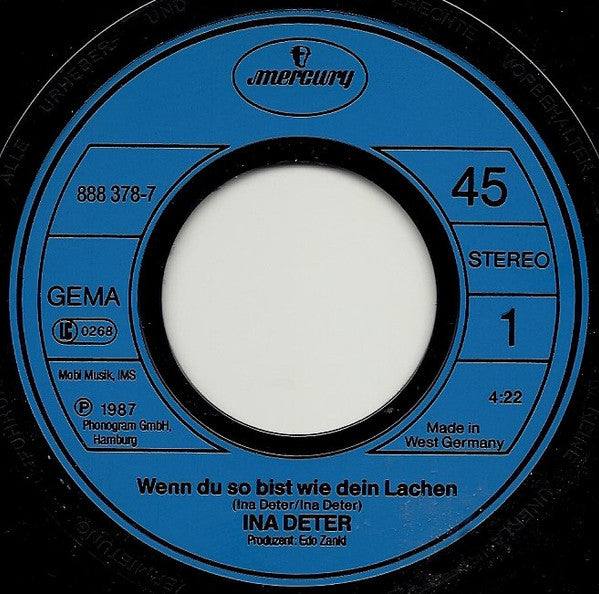 Ina Deter - Wenn Du So Bist Wie Dein Lachen Live Vinyl Singles