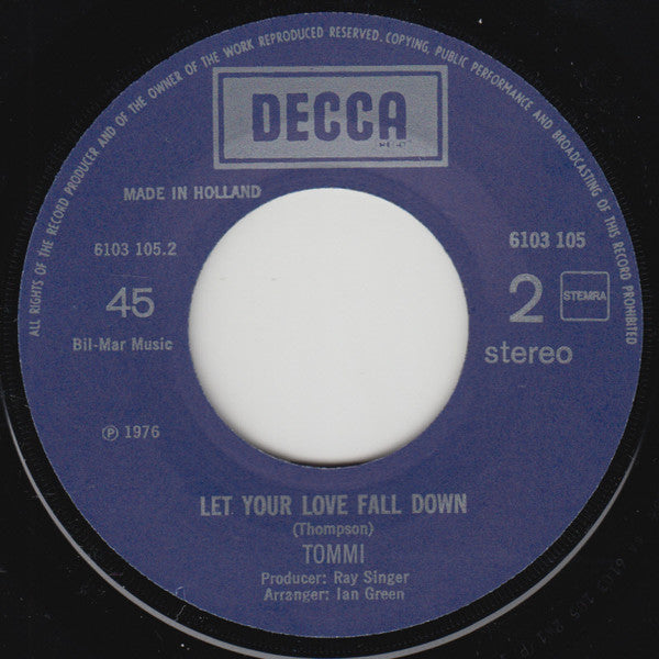 Tommi - Johnny Is The Boy For Me 12996 Vinyl Singles Vinyl Very Good (VG) <br> Hoes Good Plus (G+)