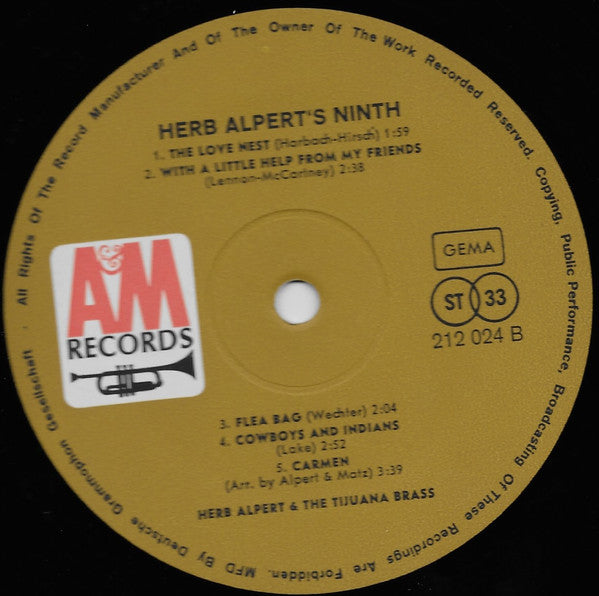 Herb Alpert & The Tijuana Brass - Herb Alpert's Ninth (LP) Vinyl LP