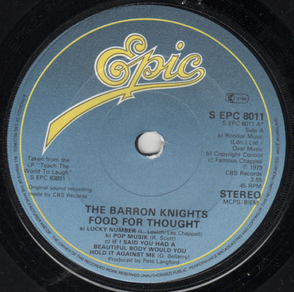 Barron Knights - Food For Thought Vinyl Singles