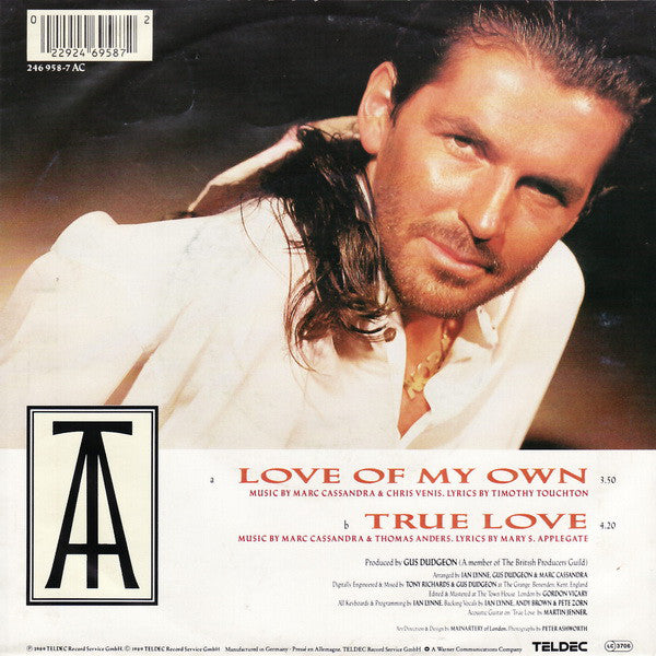 Thomas Anders - Love Of My Own Vinyl Singles Vinyl Very Good (VG) <br> Hoes Good Plus (G+)