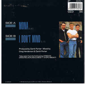 Craig McLachlan & Check *-* - Mona Vinyl Singles Vinyl Very Good (VG) <br> Hoes Good Plus (G+)