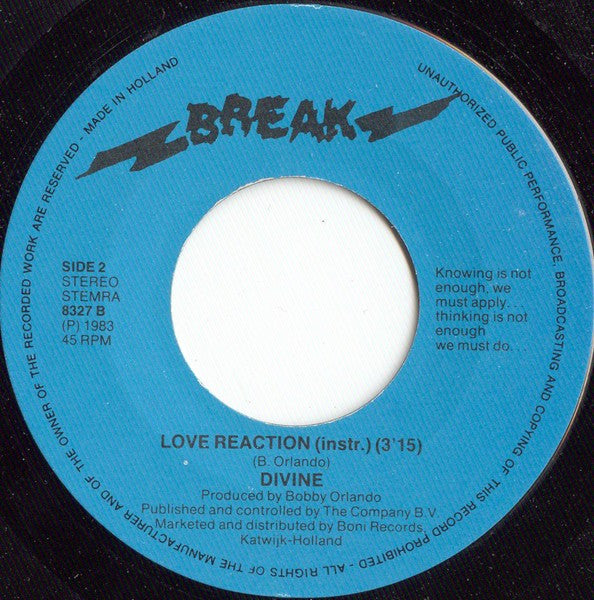 Divine - Love Reaction Vinyl Singles