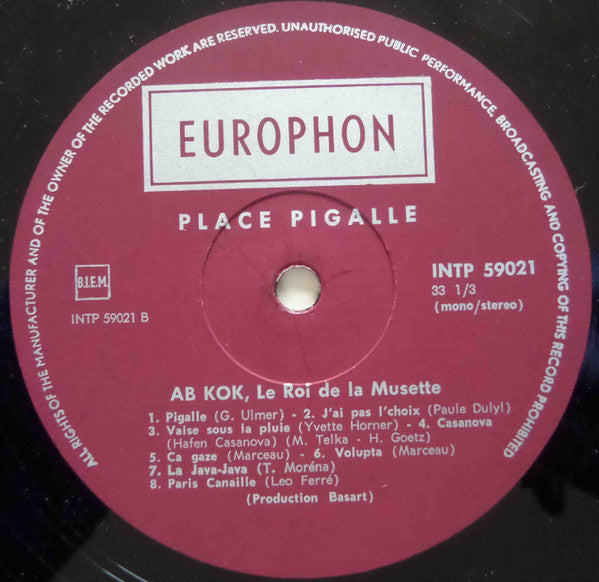 Ab Kok - Place Pigalle (LP) Vinyl LP