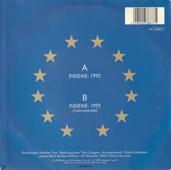 Toto Cutugno - Insieme: Vinyl Singles Vinyl Very Good (VG) <br> Hoes Good Plus (G+)